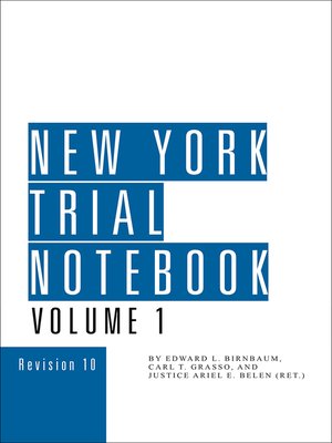 cover image of New York Trial Notebook
